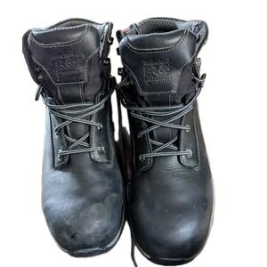 Timberland PRO 6" Men's Black Work Boots 9.5M Waterproof Composite Toe Good Buy!